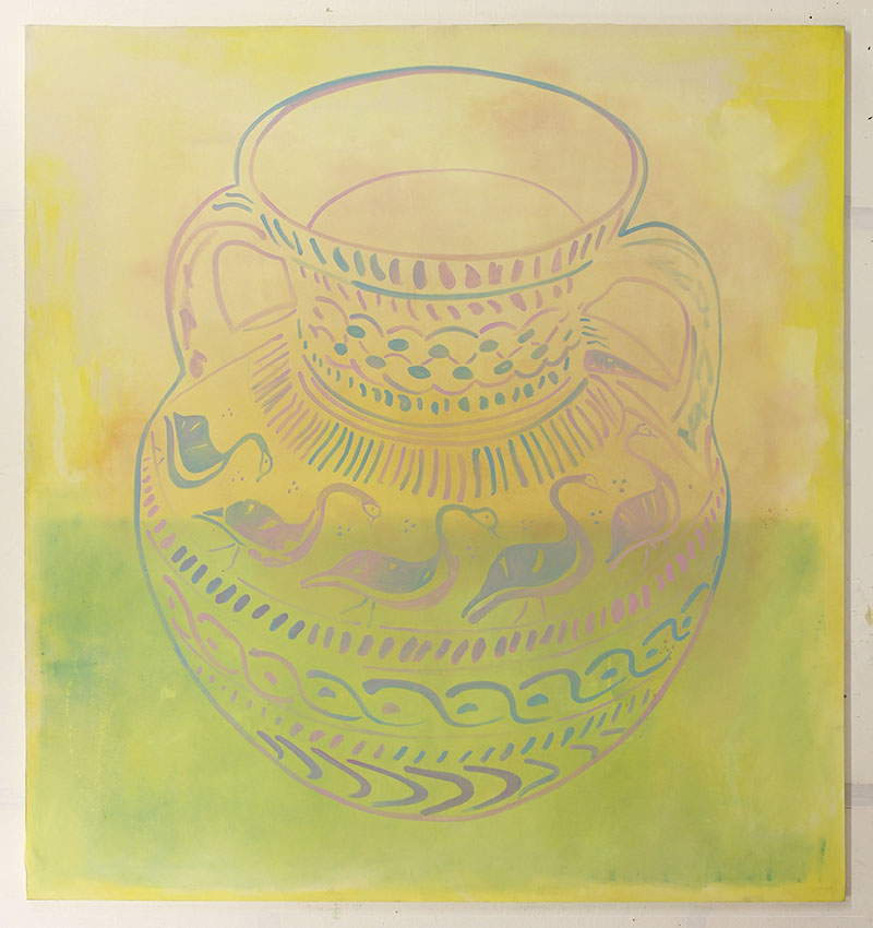 Amy Cochrane - Amphora 1 on Yellow - 2013 - Oil on Canvas - 170x180cm